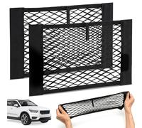 Vicera Ensemble de Sacs de Rangement en Filet pour Coffre de Voiture avec Velcro - Filet Élastique et Pratique pour Organisation Intérieure Auto - 40 x 25 cm Lot de 2
