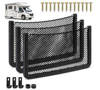 Vicera Lot de 3 filets de rangement pour camping-car, avec cadre, filet de rangement stable, filet de rangement pour camping-car, filet à bagages pour l'ordre dans la voiture