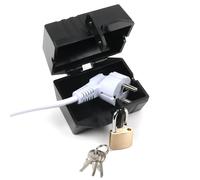 Vicera Serrure à fiche, coffre-fort verrouillable avec cadenas, serrure de prise, idéal pour serrure de machine à laver et câble d'alimentation, prise verrouillable