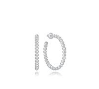 Viceroy - 14319E01000 - Grandes créoles ouvertes en acier plaqué argent 999 avec motif de boules, 3,5 cm, collection Laura Escanes