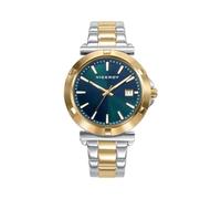 Viceroy Fashion Chic 401308-67 - Montre femme analogique 40 mm, acier inoxydable bicolore argenté et doré, cadran vert, calendrier, fermeture double bouton