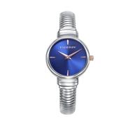 Viceroy Chic 401314-37 - Montre femme analogique en acier inoxydable argenté, cadran bleu, verre minéral, bracelet tubulaire