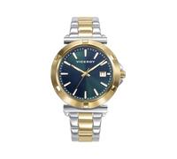 Viceroy Fashion Chic 401308-67 - Montre femme analogique 40 mm, acier inoxydable bicolore argenté et doré, cadran vert, calendrier, fermeture double bouton