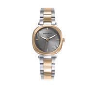 Viceroy Kiss 41152-17 - Montre femme analogique trois aiguilles, acier inoxydable bicolore argenté et rose, cadran marron avec zircone, fermeture double bouton