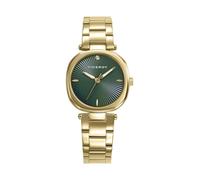Viceroy Kiss 41152-67 - Montre femme analogique trois aiguilles, acier inoxydable doré, cadran vert, boîtier 30 mm, fermeture double bouton