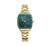 Viceroy Fashion 42454-67 - Montre femme analogique en acier inoxydable doré, boîtier rectangulaire, cadran vert avec cristaux brillants