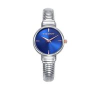 Viceroy Chic 401314-37 - Montre femme analogique en acier inoxydable argenté, cadran bleu, verre minéral, bracelet tubulaire