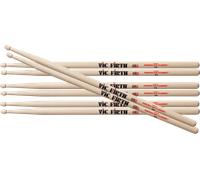 Vic Firth - Baguettes de batterie 7A American Hickory Pointe en bois Pack 4 paires
