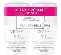 Vichy Déodorant Anti-Transpirant 48h Peaux Sensible Ou Épilée Roll-On 2x50ml