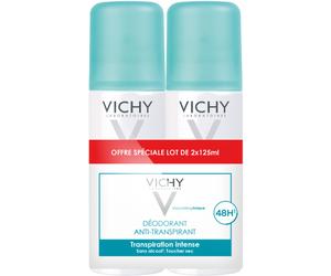 Vichy Déodorant Anti-Transpirant 48h Transpiration Intense Aérosol Duopack 2x125ml