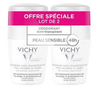 Vichy Déodorant Anti-Transpirant Peau Sensible ou Epilée 48h Roll-on Lot de 2x50ml