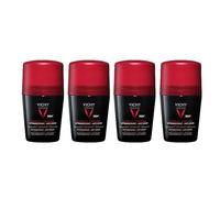 VICHY | Déodorant Clinical Control 96h Homme - Roll-on | Sans alcool, hypoallergénique, anti-odeurs & anti-humidité | Protection longue durée | Tous types de peaux | Lot de 4x 50ml