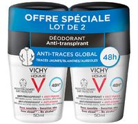 Vichy Déodorant Homme Anti-transpirant Anti-traces Lot de 2x50 ml