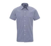 Vichy Manche Courte 100% Cotton Chemise Popeline Premier Tailles:XS - 3XL