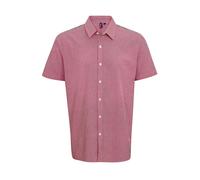 Vichy Manche Courte 100% Cotton Chemise Popeline Premier Tailles:XS - 3XL