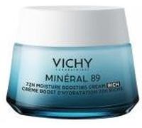 Vichy Crème riche Minéral 89 – Boost d'hydratation 72h – Peaux sèches – 50 ml