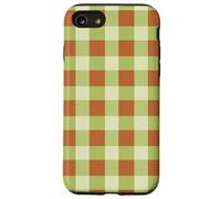 Vichy olive et orange brûlé - Motif écossais d'automne rustique Coque pour iPhone SE (2020) / 7 / 8