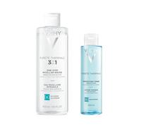 VICHY | Pack Pureté Thermale | Eau micellaire minérale Peaux sensibles 200ml & Lotion Tonique Perfectrice 200ml | Nettoyant & démaquillant doux, apaisant et hydratant pour visage