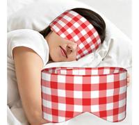 Vichy rouge et blanc, Masque de sommeil pour la maison, les voyages et le travail posté, couvrant entièrement les yeux et bloquant la lumière
