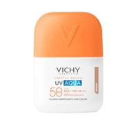 Vichy UV Aqua Fluid SPF50 Medium Tone pour tous les types de peau, avec formule anti-perte, vitamine CG, vitamine E, glycérine et eau volcanique de Vichy 50 ml
