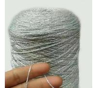 VICIYOO 50 g/pelote de Fil métallique en Laine de Coton doré et argenté, écheveau de Fil à Crocheter, pailleté, tissé à la Main, Sac Artisanal