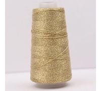 VICIYOO 50g 300M Fil Creux en Soie Brillante Lurex DIY Poupée tricotée à la Main, Sac Chapeau Or Pur Argent Tissu Fil à Tricoter métallique