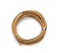 VICIYOO Cordon en Cuir tressé Rond de 2 m de diamètre, 3 à 4 mm, pour la Fabrication de Bijoux, de Colliers et de Bracelets