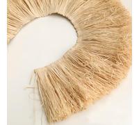 VICIYOO Franges en Jute d'herbe Lafite, Pompons en Paille de Raphia Naturel, décoration Murale de Fond de Meubles de Maison, Guirlande de Mariage, Bricolage, 1 mètre