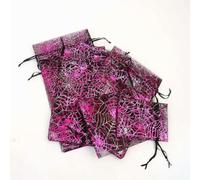VICIYOO Lot de 100/300/500 Sacs Cadeaux en Organza pour Halloween, 9 x 12 cm, en Toile d'araignée, pour Emballage de Bijoux, pour fête de Mariage, Emballage à Tirer