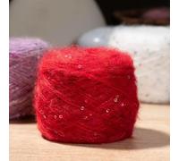 VICIYOO Lot de 2 pelotes de 50 g de Fil Mohair à Paillettes pour Tricot, Pull, écharpe, Chapeau, châle, Manteau, DIY