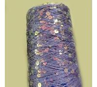 VICIYOO Lot de 5 pelotes de Fil de Coton à Paillettes, 50 g/140 m, 6 mm + 3 mm, pour Bricolage, Accessoires de vêtements, poupée de Chiffon, Fils à Tricoter, Crochet