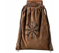 VicJasmine Pochette de ceinture médiévale Viking en daim avec cordon de | Ren Faire, pochette pour pièces de monnaie, sac de recherche de nourriture, pochette de ceinture, sac à main