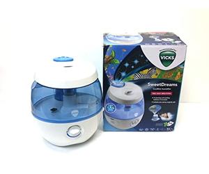 Vicks Sweet Dreams Cool Mist Humidifier with image projector - For children's bedrooms and babies nurseries - Rooms up to 35m2 - Essential oil pad included - Quiet ultrasonic technology - VUL575