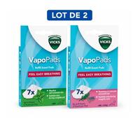 Vicks VapoPads - Lot de 2 Recharges Diffuseur - Menthol & Romarin Lavande - 7 Pads par Boîte