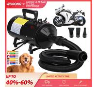 VickyHome 2800W Souffleur pourchien,Sèche-Cheveux pour Chien,Pulseur Chien Professionnel Séchoir Sèche-Poils Toilettage Sèche-Cheveux pour Chien Chat Animaux avec 4 Buses et Tuyau élastique de 2,3 m B