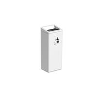 Vickyliou Trash can with lid, Grande poubelle en acier inoxydable for hôtel, immeuble de bureaux et centre commercial,Outdoor trash can(White)