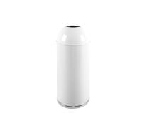 Vickyliou Trash can with lid, Poubelle commerciale ronde en acier inoxydable for bureau, salle de sport, café,Outdoor trash can(White,L)