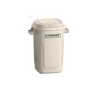 Vickyliou Trash can with lid, Poubelle de cuisine grande capacité avec couvercle, style industriel, for la maison et l'extérieur,Outdoor trash can(White)