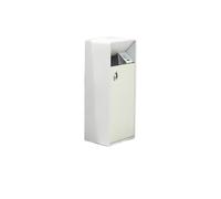 Vickyliou Trash can with lid, Poubelle d'extérieur en acier inoxydable for hall d'hôtel et usage commercial,Outdoor trash can(White,L)
