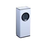Vickyliou Trash can with lid, Poubelle en acier inoxydable for hall d'entrée, hôtel, centre commercial, espace fumeur extérieur,Outdoor trash can(White)