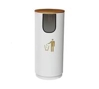 Vickyliou Trash can with lid, Poubelles intérieures/extérieures, poubelles cylindriques en métal avec COUVERCLES,Outdoor trash can(White,L)