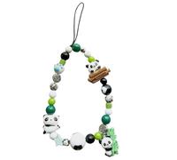 VICKYPOP Dragonne de téléphone portable panda mignon - Breloques pandas faites à la main pour femmes et filles, Résine, Pas de gemme