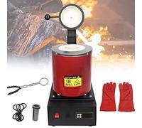 Vickyyy Gold Casting Electric Oven, Gold and Silver Steel Casting Machine, automatique 1150 ℃/2102℉ Digital Fusion Furnace Machine with Graphite Crucible, Red-3kg