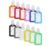 Vicloon 12PCS Étiquette Bagage Pour Valise,Étiquette Bagages Étiquettes D'étiquette de Sac à Main,Tag Porte-étiquette pour Valise Et Sac De Voyage Avec Carte Nom Adresse Numéro (Plastique)