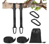 Vicloon 2 Sangle pour Hamac, 3m*2.5cm, Suspension d'accessoires pour Hamac de Camping avec 2 Mousquetons, Portée Maximale de 1000kg, Fixation Arbre pour Balançoire, Camping, Voyages
