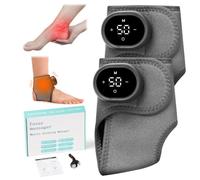 Vicloon 2Pcs Massage Pieds, Masseur de Cheville Électrique, avec 3 Niveaux de Massage et 5 Modes de Contrôle de La Température, Aide à Soulager Les Douleurs Aux Pieds, pour Diabétiques & Actifs-A-Gris