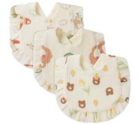 Vicloon 3PCS Coton Bavoirs Bébé, Bavoirs Bandana pour Bébé, Bavoirs Nouveau-Né Soft et Absorption, Bavoir de Dentition Doux et Absorbants, Bavoir Unisexe pour Nouveau-Nés de 0 à 36 Mois
