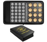 Vicloon 420 Poches Classeur Pieces de Monnaie, 20 Pages Classeur Piece 2 euros, Album pour Collection de Monnaies avec Fermeture Éclair, Format Poche 3.5 x 3.5 cm/4.5 x 4.5 cm