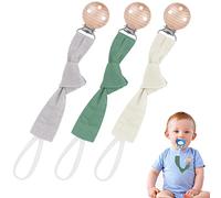 Vicloon Attache Sucette Coton,3pcs Attache Sucette avec Pince Attache Tetine Pour Bébé Pour Fixer Tétine Aux Vêtements de Bébé Pour Cadeau de Douche de Bébé