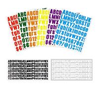 Vicloon Autocollants Lettres, 8Pcs Alphabet Lettre et Autocollants, Chiffres Adhesifs Autocollant Boîte aux Lettres pour Maison Appartement Adresse Fenêtre Porte Voiture Camion(Couleur)